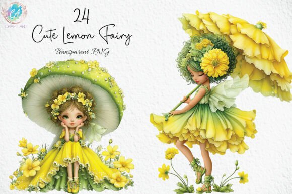 Download Whimsical Cute Lemon Fairy Clipart PNG - Clipart Collection