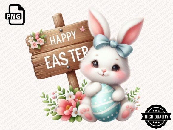 Download Cute Easter Bunny Clipart PNG - Clipart Collection