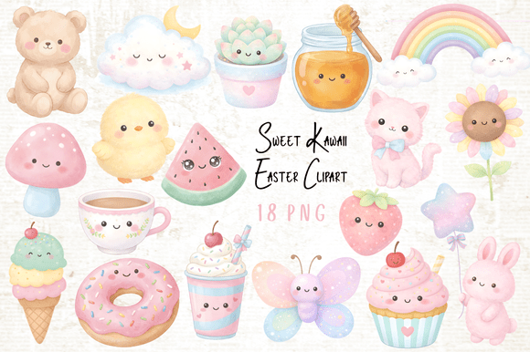 Download Sweet Kawaii Easter Clipart - Clipart Collection