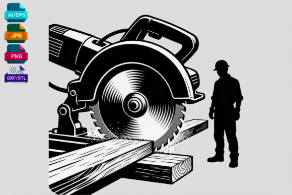 Download Circular Saw Wood Cutting Silhouette - Wood cutting Collection
