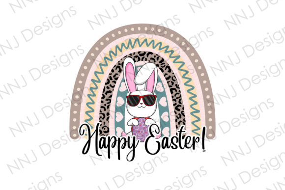 Download Rainbow Happy Easter Bunny Clipart - Clipart Collection
