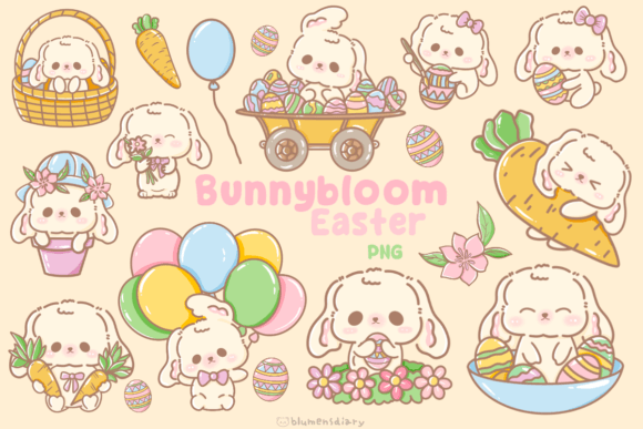 Download Kawaii Easter Bunny Clipart - Clipart Collection