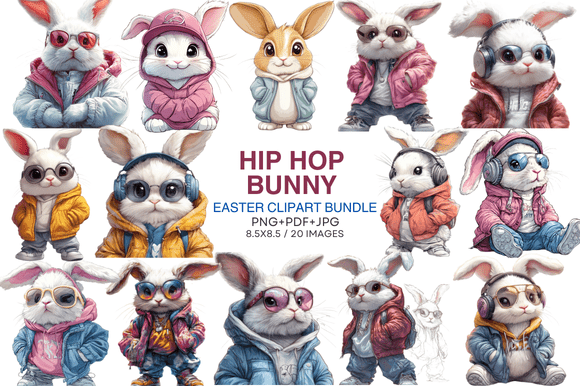Download Hip Hop Bunny Easter Clipart Bundle - Clipart Collection