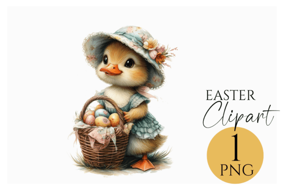 Download Vintage Easter Duck Clipart PNG Download - Clipart Collection