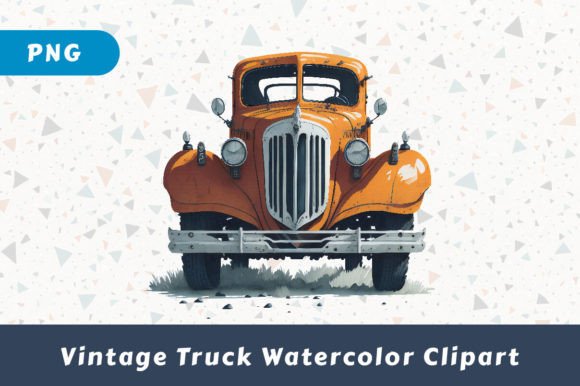 Download Vintage Truck Watercolor Clipart - Clipart Collection