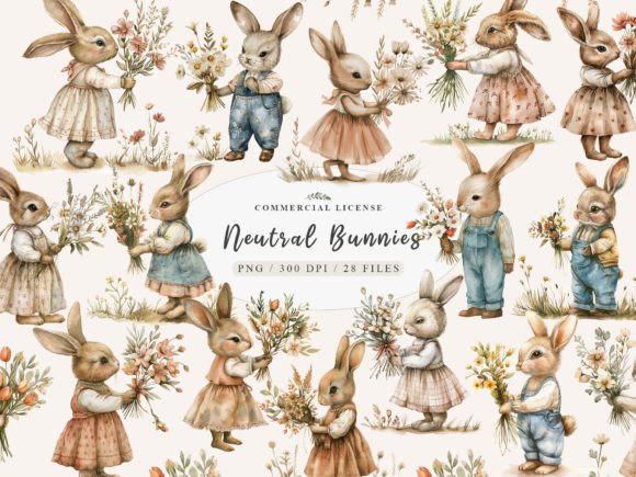 Download Bunny Nursery Print,Neutral Baby Clipart - Clipart Collection