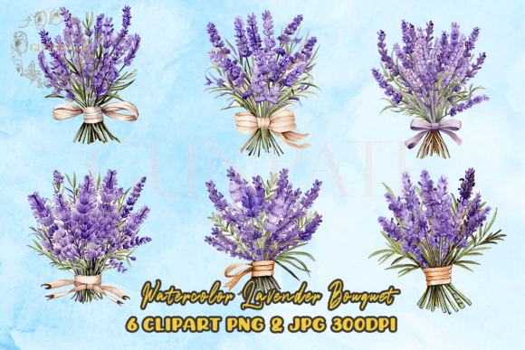 Download Lavender Bouquet Watercolor Clipart - Clipart Collection