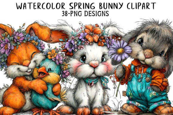 Download Watercolor Spring Bunny Clipart - Clipart Collection
