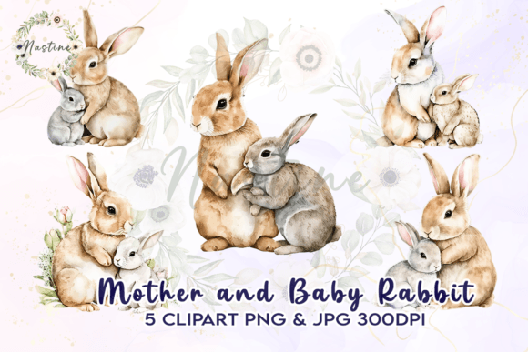 Download Mother and Baby Rabbit Clipart - Clipart Collection