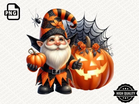 Download Watercolor Halloween Gnome Clipart PNG - Clipart Collection