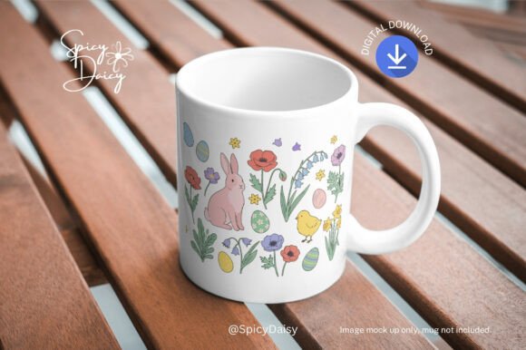 Download Easter Bunny Spring Flowers Clipart Set - Premium Resources