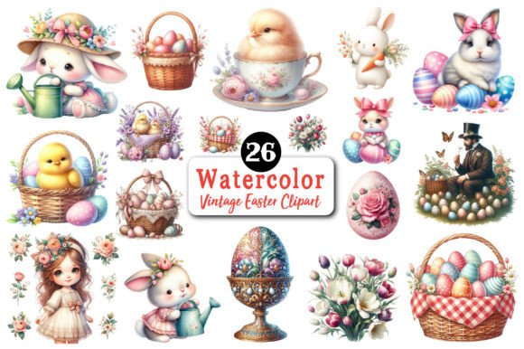 Download Vintage Easter Illustrations Clipart - Clipart Collection