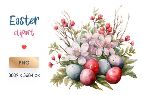 Download Flower Eggs Watercolor Easter Clipart - Clipart Collection