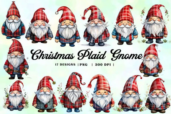 Download Christmas Plaid Gnome Clipart PNG Bundle - Clipart Collection