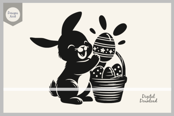Download Bunny SVG, Bunny Holding Easter Eggs SVG - Easter eggs svg Collection