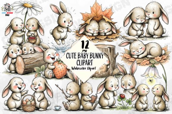 Download Cute Baby Bunny Clipart PNG - Clipart Collection
