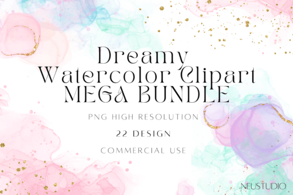 Download Dreamy Watercolor Clipart PNG BUNDLE - Clipart Collection