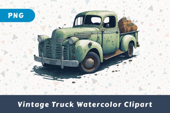 Download Vintage Truck Watercolor Clipart - Clipart Collection