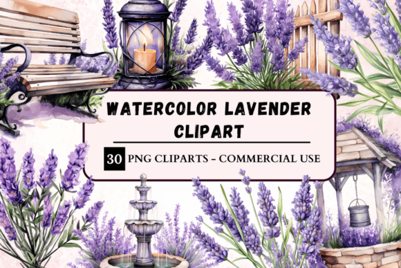 Download Watercolour Lavender Clipart - Clipart Collection