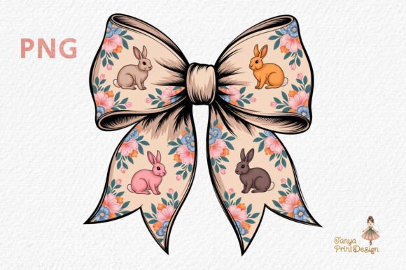 Download Floral Bunny Bow Sublimation Clipart PNG - Clipart Collection