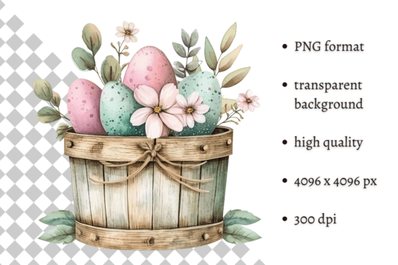 Download Watercolor Easter Eggs Bucket Clipart - Clipart Collection