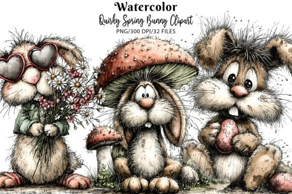 Download Quirky Spring Bunny Clipart - Clipart Collection
