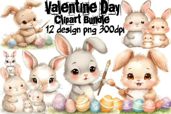 Download 🐰Valentine Day Bunny Clipart Bundle PNG - Clipart Collection