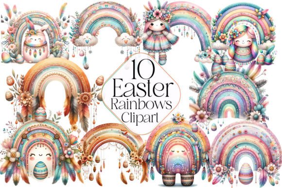 Download Boho Easter Rainbows Sublimation Clipart - Clipart Collection