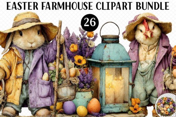 Download Easter Farmhouse Clipart Bundle - Clipart Collection