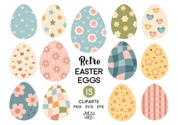 Download Retro Groovy Easter Egg Clipart - Clipart Collection