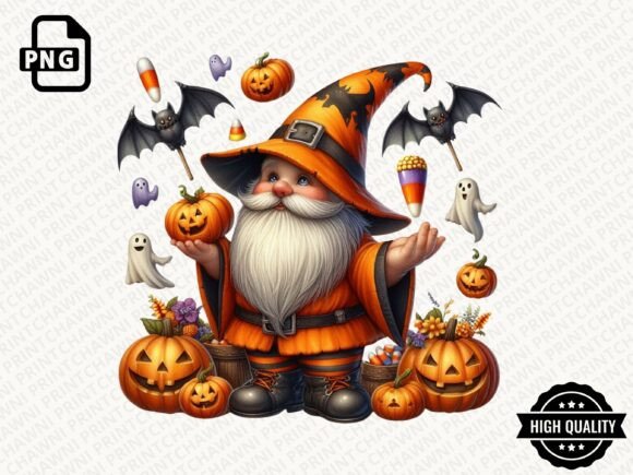 Download Watercolor Halloween Gnome Clipart PNG - Clipart Collection