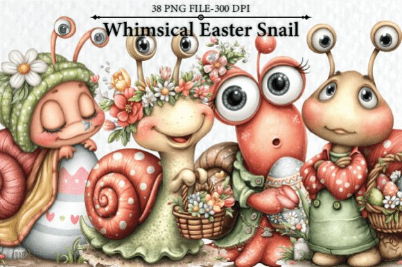 Download Whimsical Easter Snail Clipart - Clipart Collection