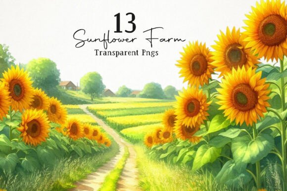 Download Cute Sunflower Farm PNG Clipart - Clipart Collection
