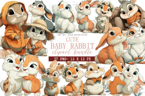 Download Cute Baby Rabbit Clipart - Clipart Collection
