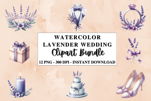 Download Watercolor Lavender Wedding Clipart - Clipart Collection
