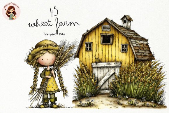 Download Whimsical Wheat Farm PNG Clipart - Clipart Collection
