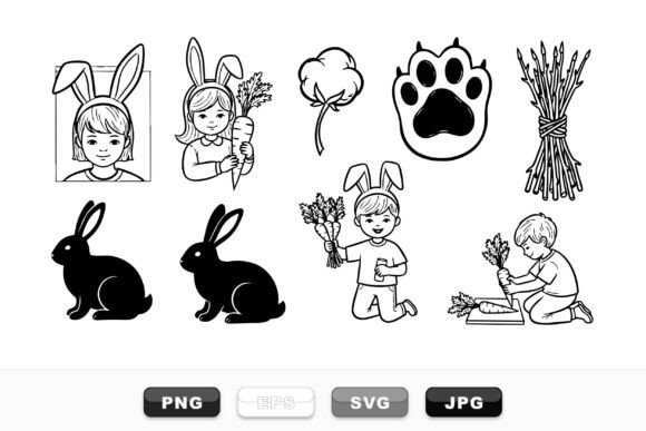 Download Cute Easter Bunny Clipart Set - Clipart Collection