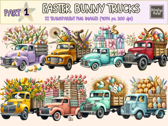 Download Easter Bunny Trucks P1 Clipart - Clipart Collection