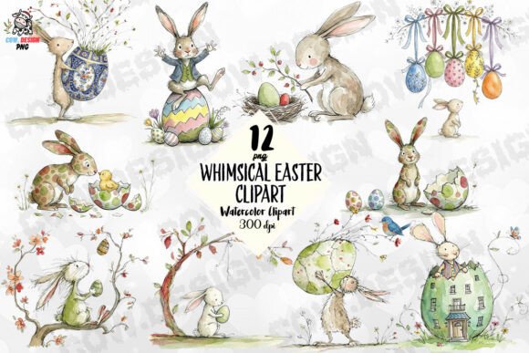 Download Whimsical Easter Clipart PNG - Clipart Collection