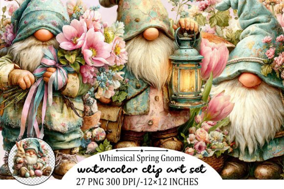 Download Whimsical Spring Gnome Clipart - Clipart Collection