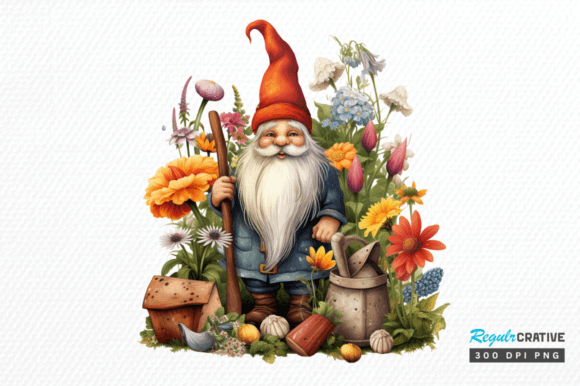 Download Cute Garden Gnome Clipart Png Design - Clipart Collection