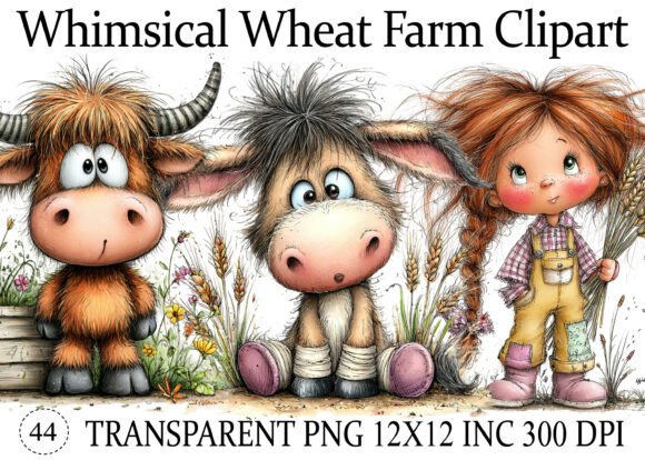 Download Whimsical Wheat Farm PNG Clipart - Clipart Collection