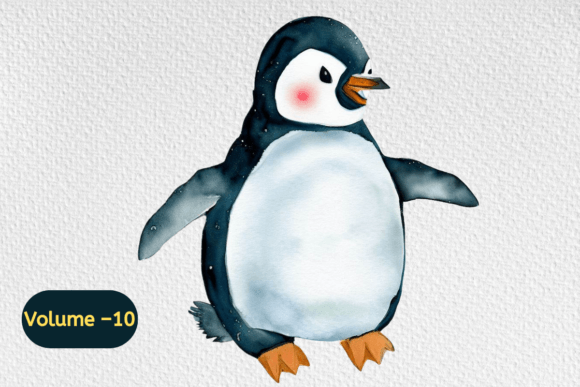 Download Cute Penguins Watercolor Clipart Vol–10 - Clipart Collection