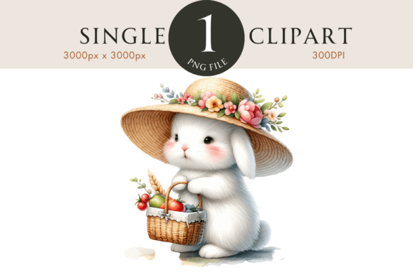 Download Spring Bunny Clipart Watercolor PNG - Clipart Collection