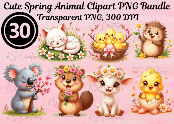 Download Cute Spring Animal Clipart PNG Bundle - Clipart Collection