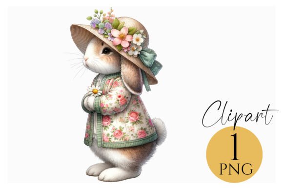 Download Spring Bunny Clipart Cottagecore PNG - Clipart Collection