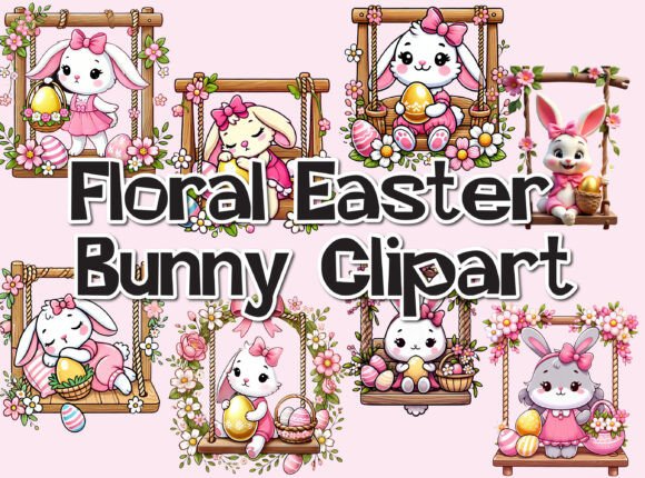 Download Floral Easter Bunny Clipart - Clipart Collection