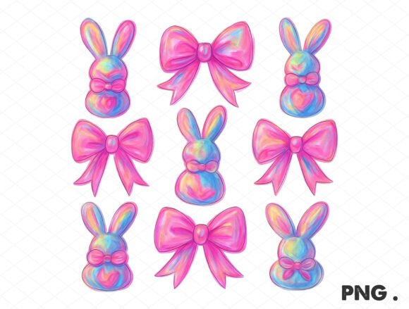 Download Pastel Easter Bunny &amp; Pink Bow Clipart S - Clipart Collection