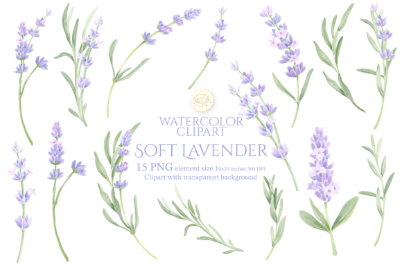 Download Watercolor Soft Lavender Clipart Set - Clipart Collection