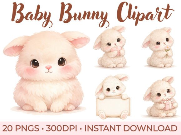 Download Baby Bunny Clipart Bundle, Bunny PNG - Clipart Collection